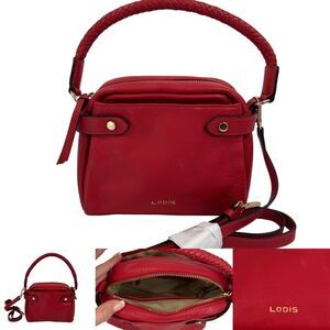 Lodis Rebecca Satchel Crossbody Bag Red Leather